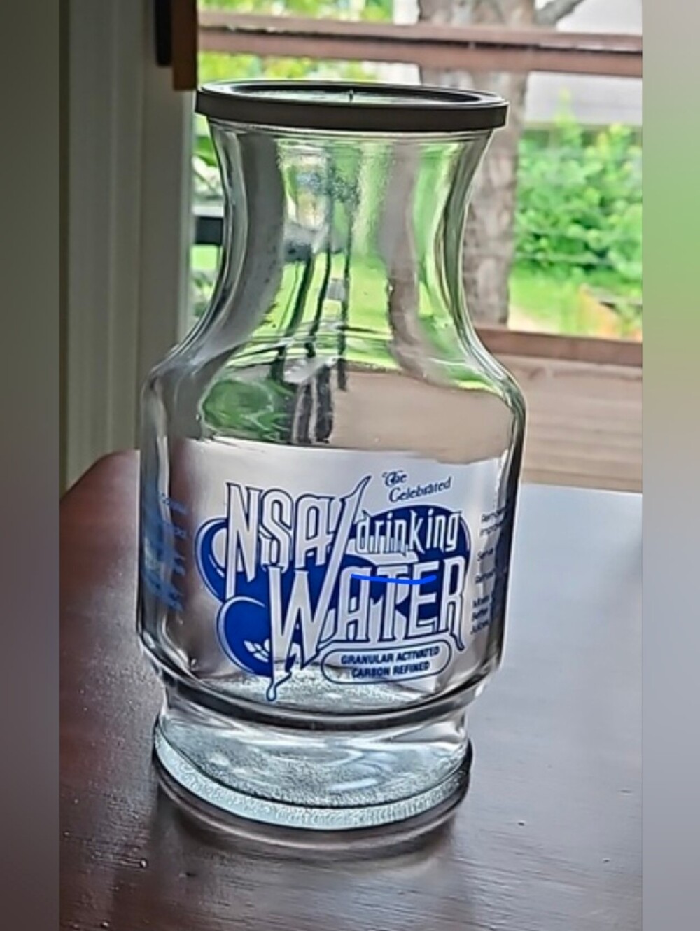 NSA Drinking Water Decanter with Original Lid - Vintage